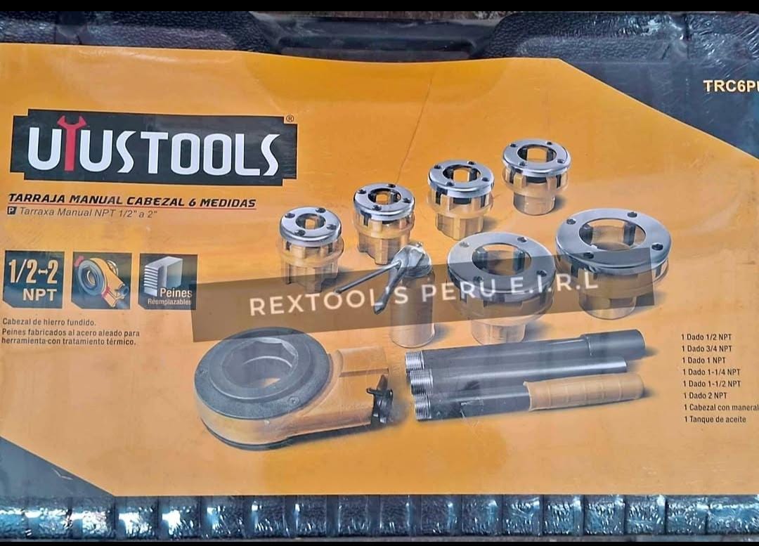 Tarraja Manual Para Tubería Set 1/2 -2 Uyustools