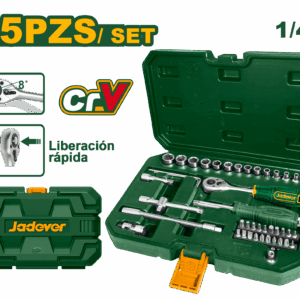 JUEGO DE DADOS JADEVER ENCASTRE 1/4- 45PZ